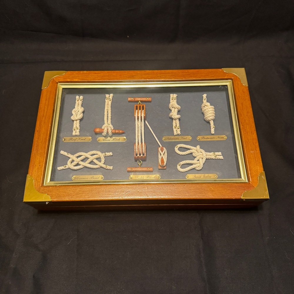 Vintage Nautical Knot Collection Shadow Box | Maritime Sailor Knots (8”x12”)